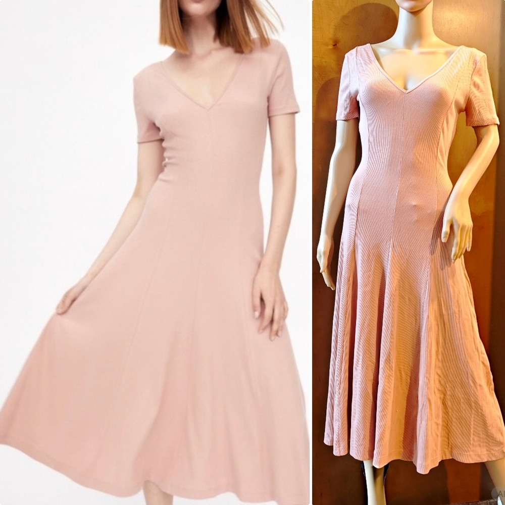 LAST NWT ZARA DUSTY PINK RIBBED DRESS